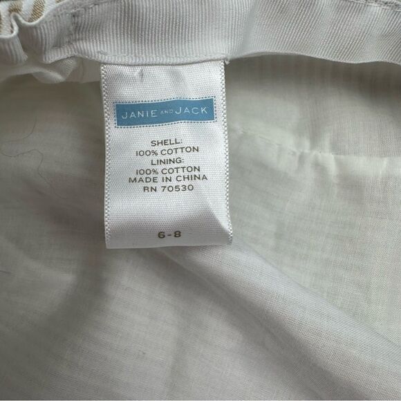 Janie and Jack 6/8 Tan Seersucker Cap - Picture 2 of 4